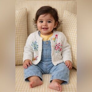 BABY GAP Floral Embroidered Cardigan